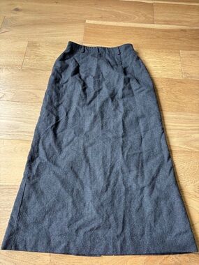 VTG Talbots 100% new wool maxi skirt womens 0/2 gray